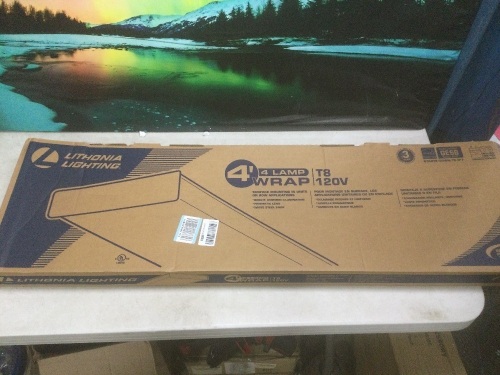 Lithonia Lighting SB 432 120 1/4 GESB 4-Foot Wraparound 4-head Narrow Body, T8 Bulb, 120 Volts, 32 Watts  - Lot 1065