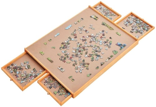 1500 Piece Puzzle Board with 4 Storage & Sorting Drawers, 34" x 26"  - Lot 597