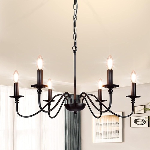 Depuley Black Farmhouse 6-Light Chandelier - Lot 1646