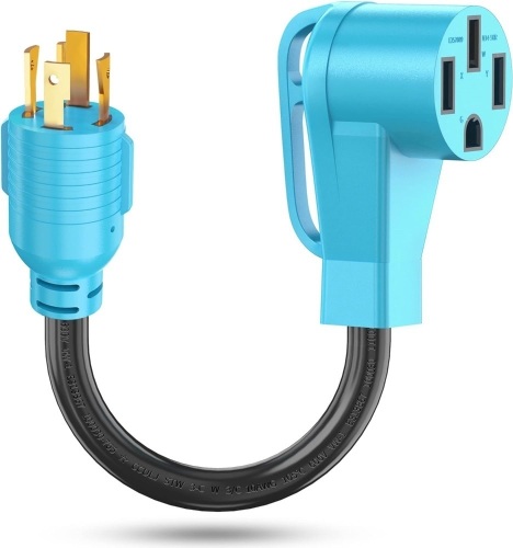 CircleCord 4 Prong 30 Amp to 50 Amp Generator to RV/EV Adapter Cord - Lot 1709
