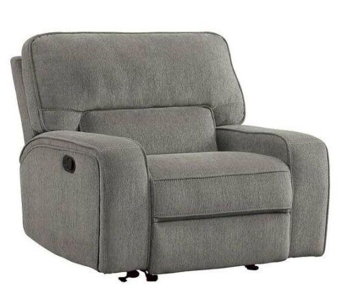 Amite Mocha Chenille Manual Glider Recliner  - Lot 19