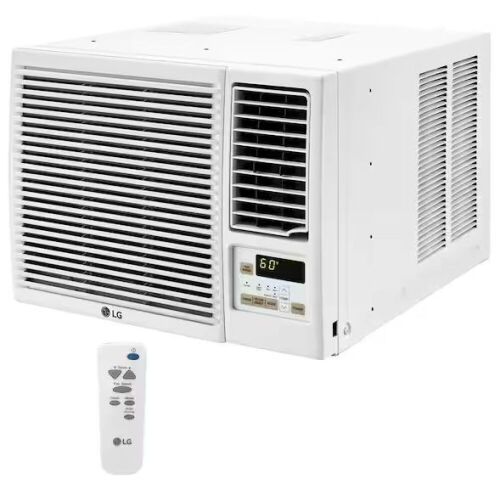 LG 12,200 BTU 230/208V Window Air Conditioner Cools 570 Sq. Ft. with Heater and Wi-Fi Enabled in White - Lot 21