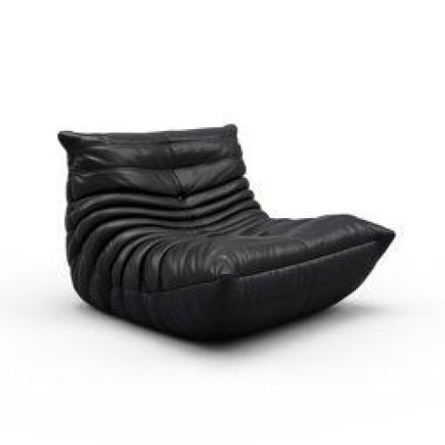 Armless Faux Leather Bean Bag Chair  - Lot 49