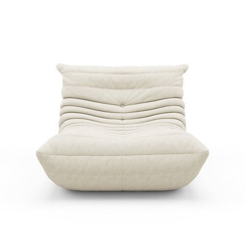 Armless Bean Bag Chair, White Teddy Fabric  - Lot 51