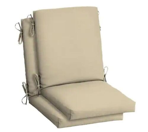 Arden 20 in. x 20 in. Tan Leala High Back Outdoor Dining Chair Cushion, Set of 4   - Lot 160