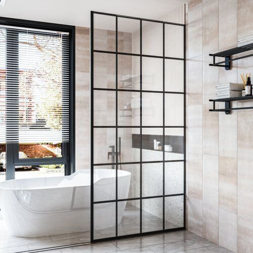 36'' W x 74'' H Door Frameless Fixed Glass Panel  - Lot 300