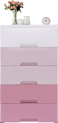 Plastic 5 Drawer Stackable Vertical Storage Tower  - Lot 429
