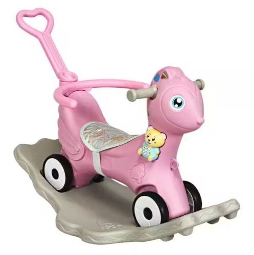 Gymax Baby Rocking Horse 4 in 1 Kids Ride On Toy Push Car with Music  - Lot 444