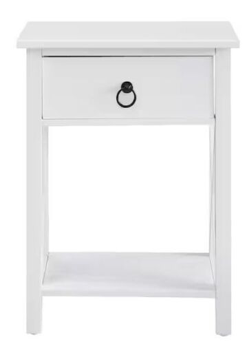 1-Drawer Wooden End Table with Storage Shelf - Lot 541