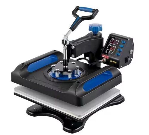 VEVOR 12 in. L x 15 in. W Heat Press 360° Swing Away Digital Sublimation T-Shirt Vinyl Transfer Printer, Blue  - Lot 575