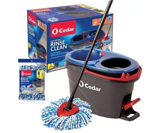 O-Cedar EasyWring RinseClean Microfiber Spin Mop with 2-Tank Bucket System - Lot 603