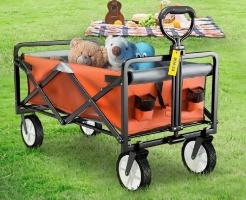 VEVOR 3.2 cu.ft. Steel Collapsible Wagon Cart 176 lbs. Load - Lot 661