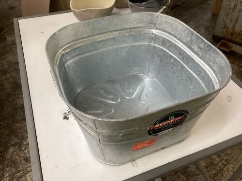 Behrens 12 Gal. Hot Dipped Steel Square Tub  - Lot 693