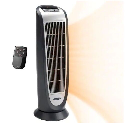 Lasko Tower 23 in. 1500-Watt Electric Ceramic Oscillating Space Heater with Digital Display and Remote Control  - Lot 708