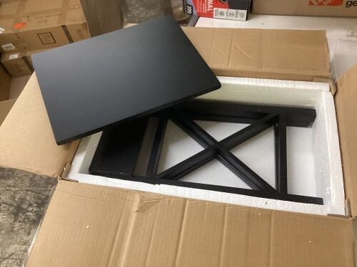 12 in. Black Rectangle Wood End Table with Drawer and Shelf - Lot 710