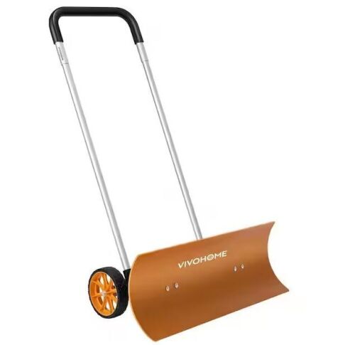 48 in. Aluminum Adjustable Handle Bi-Direction Aluminum Snow Shovel with Wheels, Angled Blade  - Lot 721