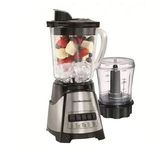 Hamilton Beach 40 oz. 12-Speed Black and Stainless Steel Blender with Food Chopper Jar  - Lot 728