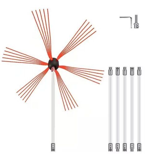 VEVOR 20 ft. L Chimney Brush Kit with 6 Nylon Flexible Rods - Lot 743