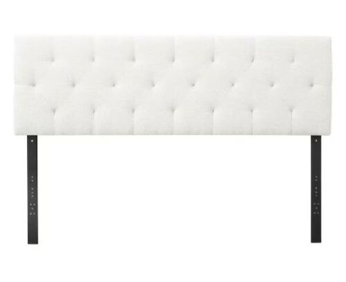 Brookside Kaylee Adjustable Ivory Twin Upholstered Low Profile Headboard with Diamond Tufting  - Lot 744