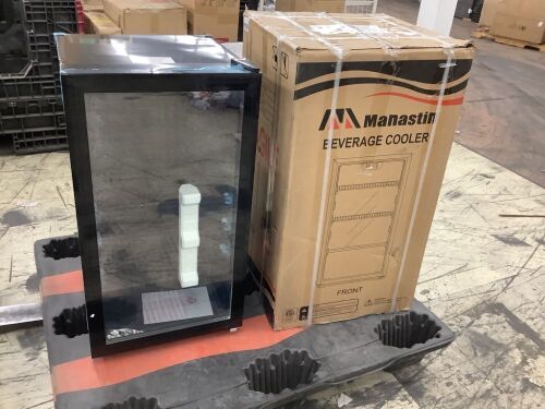 Manastin Beverage Cooler with Glass Door - Dented - Lot 89