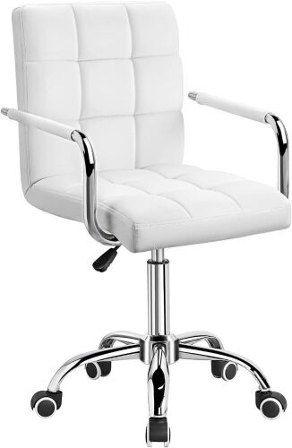 Mid-Back Office Task Chair Ribbed PU Leather - Lot 321