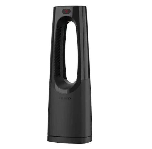 Lasko Bladeless 1500W 28 in. Black Electric Oscillating Tower Ceramic Space Heater with Remote Control and Digital Display  - Lot 578