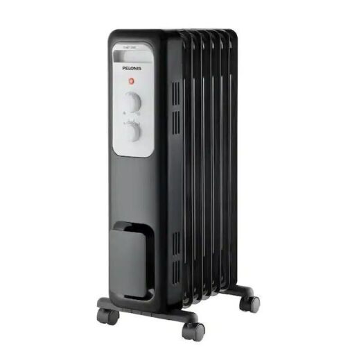 Pelonis 1,500-Watt Oil-Filled Radiant Electric Space Heater with Thermostat  - Lot 582