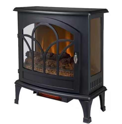 Muskoka 25 in. Freestanding Infrared Curved Front Panoramic Stove with Glass Front in Black  - Lot 592