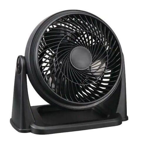 Hampton Bay 9 in. 3 Speed Personal Desk High Velocity Table Fan in Black  - Lot 666