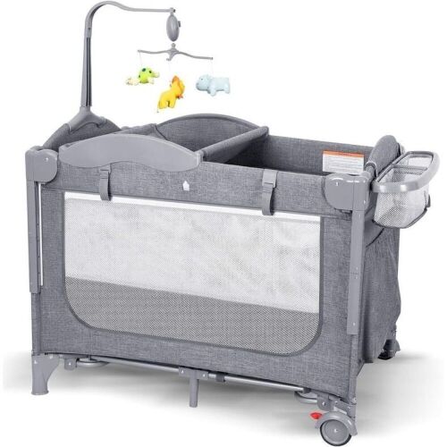 5 in 1 Baby Crib Bassinet with Mattress  - Lot 688