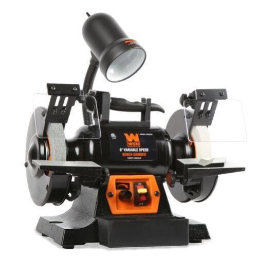WEN BG625V 2.5-Amp 6-Inch Variable Speed Bench Grinder with Flexible Work Light - Lot 343