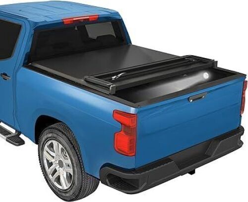 JDMSPEED Soft 4-Fold 5.8FT Truck Bed Tonneau Cover for 2007-2022 Chevy Silverado GMC Sierra 1500 - Lot 105