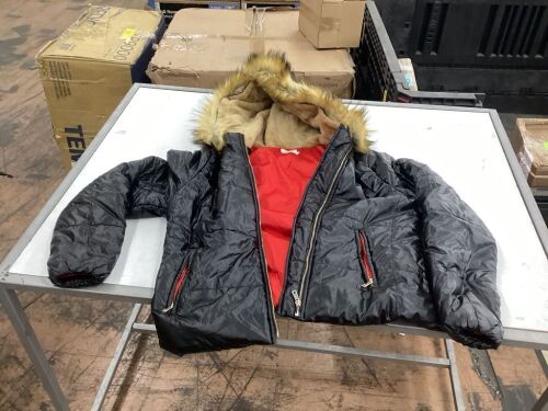 Puffer Jacket with Faux Fur Hood, XL  - Lot 295
