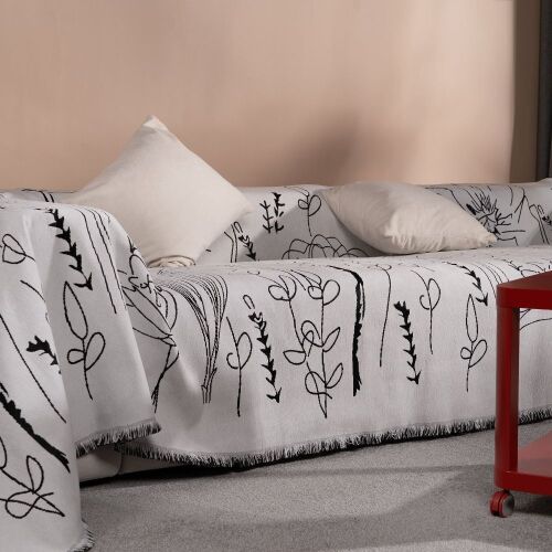 Slashop Illustrated Reversible Couch Cover, 71" x 90"  - Lot 116