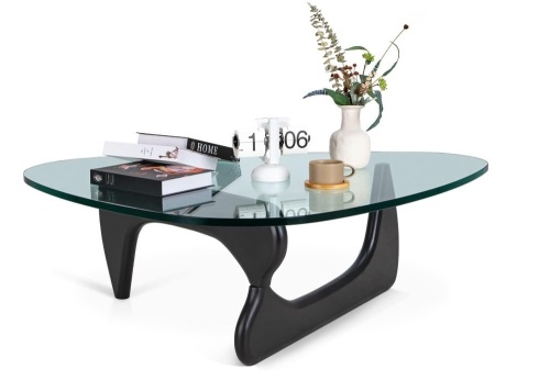 Noguchi Table Triangle Glass Coffee Table. Very thick, heavy glass - Lot 84