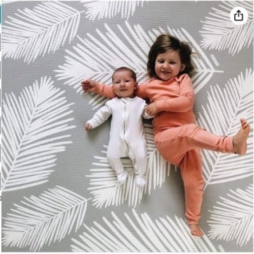 Stylish Reversible Foam Floor Mats – Soft Baby Play Mat for Playing, Tummy Time, Crawling Mat | Toddler, Kids playmat |Exercise Mat, Yoga Mat | Non-Toxic, Waterproof, Easy-to-Clean | Large Gray – Blue - Lot 172