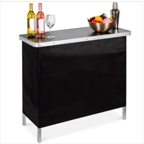 Portable Pop-Up Bar Table w/ Carrying Case, Removable Skirt - Lot 189