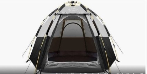 3-4 Person Camping Tent 60 Seconds Set Up Tent Waterproof Pop Up Hexagon Outdoor Sports Tent Camping Sun Shelters - Lot 193
