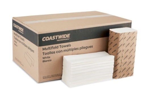 Coastwide Professional™ Multifold Paper Towels, 1-ply, 250 Sheets/Pack, 16 Packs/Carton (CW58045) - Lot 195