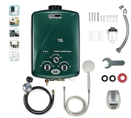 Gateenon 3.2GPM 12L Tankless Water Heater Propane Outdoor  - Lot 204