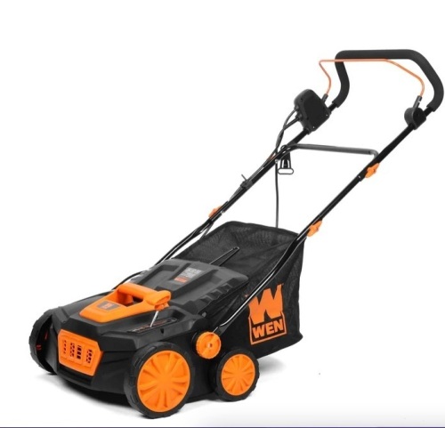 WEN DT1315 15-Inch 13-Amp 2-in-1 Electric Dethatcher and Scarifier with Collection Bag - Lot 127