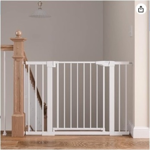 Baby Gate for Stairs, 29.6"-46" Pressure Mounted Pet Gate with Walk Through Door, Auto Close Dog Gate for House, Stairs, Doorways - Lot 230