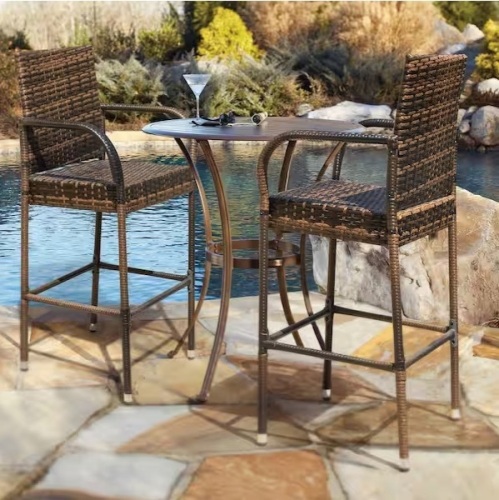 Chillrest Rattan Wicker Outdoor Bar Stool 2 Pack - Lot 149a