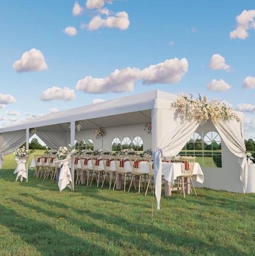 10 ft. x 30 ft. White Outdoor Gazebo Wedding Party Tent with Removable Sidewalls - Lot 170a