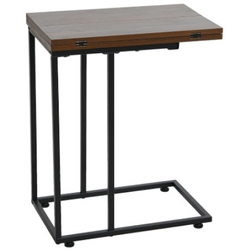 Household Essentials Jamestown Extendable C-Shaped for Accessiblity Side End Table Mid Century Walnut Wood Grain and Black Metal $110.99 - Lot 33