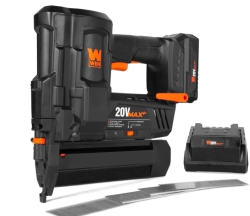WEN 20512 20V Max Cordless 18-Gauge Brad Nailer with 2.0Ah Battery and Charger - Lot 281