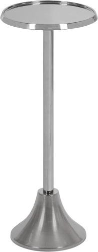 Kate and Laurel Sanzo Modern Decorative Metal Pedestal Drink Table with Hammered Texture for Use as Plant Stand, 9x9x23, Silver - Lot 243