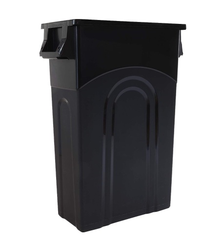 United Solutions Highboy Waste Container, Space Saving Profile & Easy Bag Removal for Indoor or Outdoor use, Black (TI0032) - Lot 269