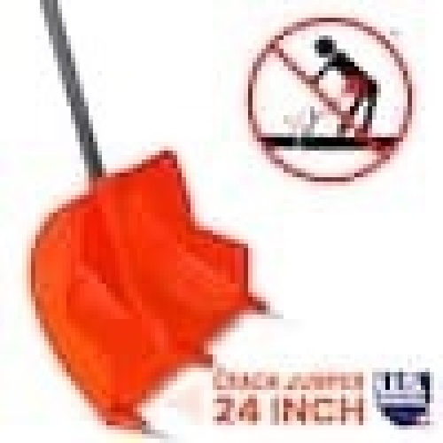Crack Jumper 24 in. Combo Pusher, Adjust 42 in Vinyl-Coated Metal Handle, ABS-Plastic Blade, Ergonomic Grip Snow Shovel  - Lot 271