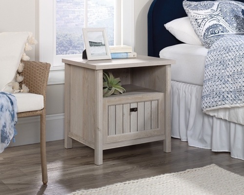Night Stand with Drawer in Chalked Chestnut - Lot 274